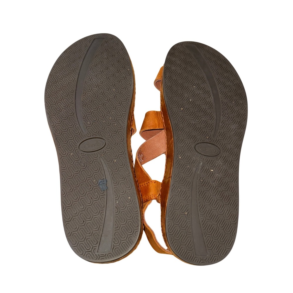 Chaco Women's Leather Strappy Sandals in Cognac Brown - Picture 10 of 11
